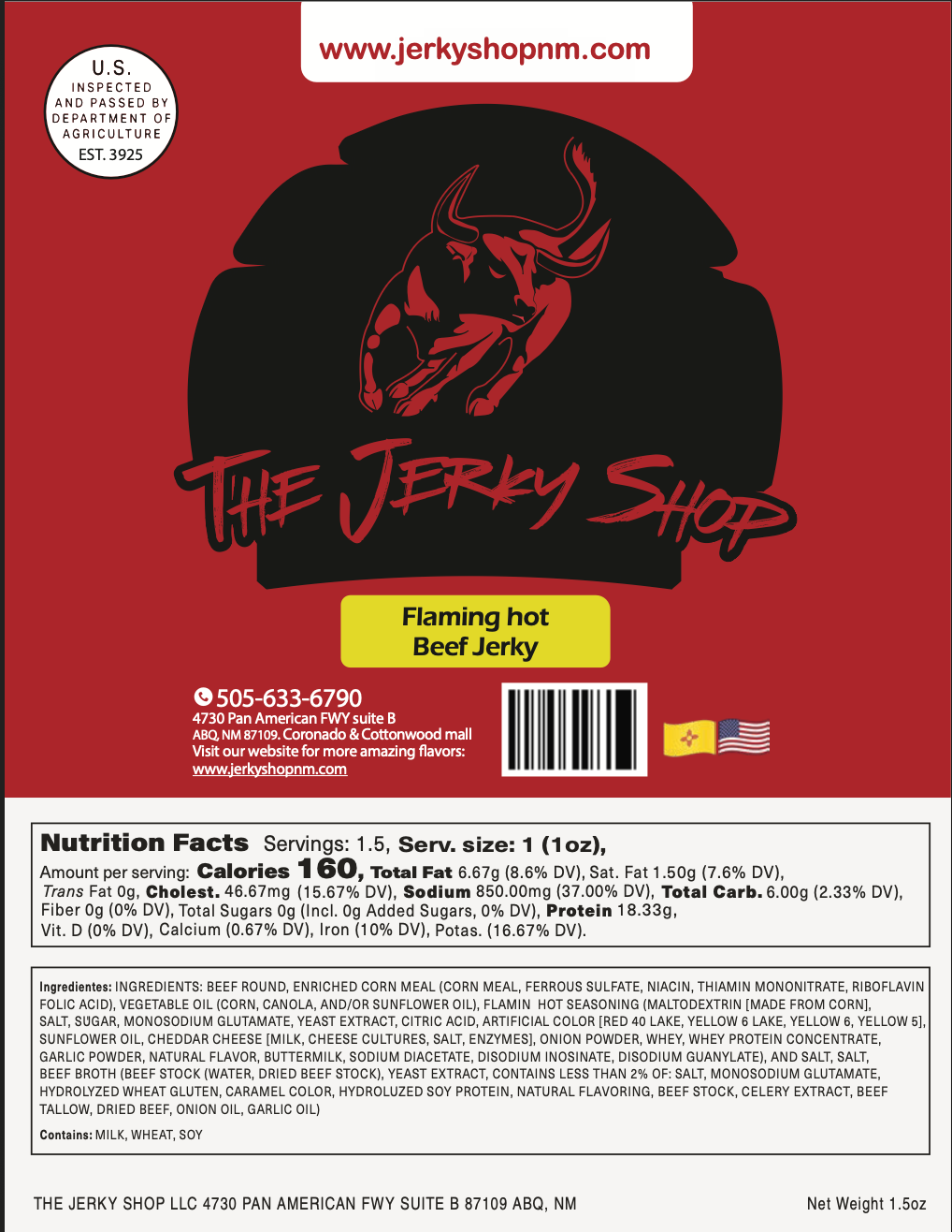 Flaming hot Beef Jerky